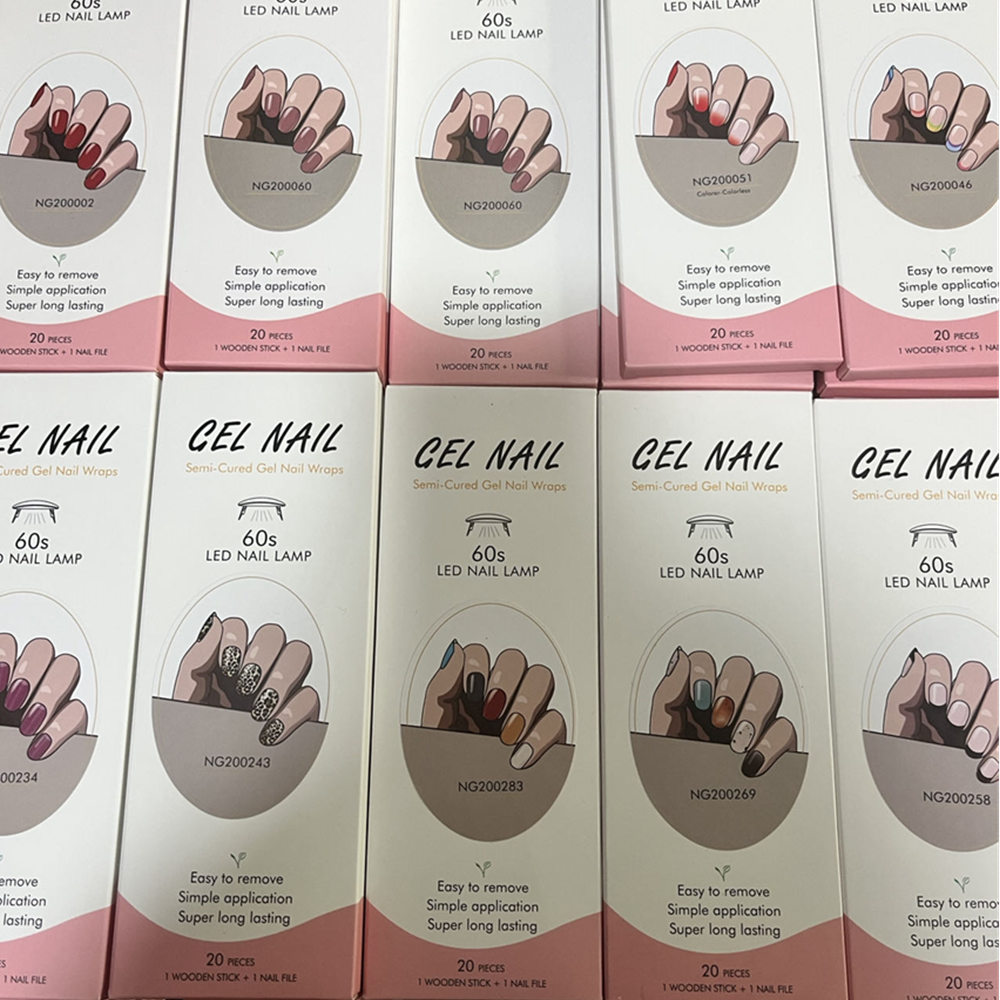 Full Cover Adhesive - 16/18/20Tips French Gel Nail Strips Patch