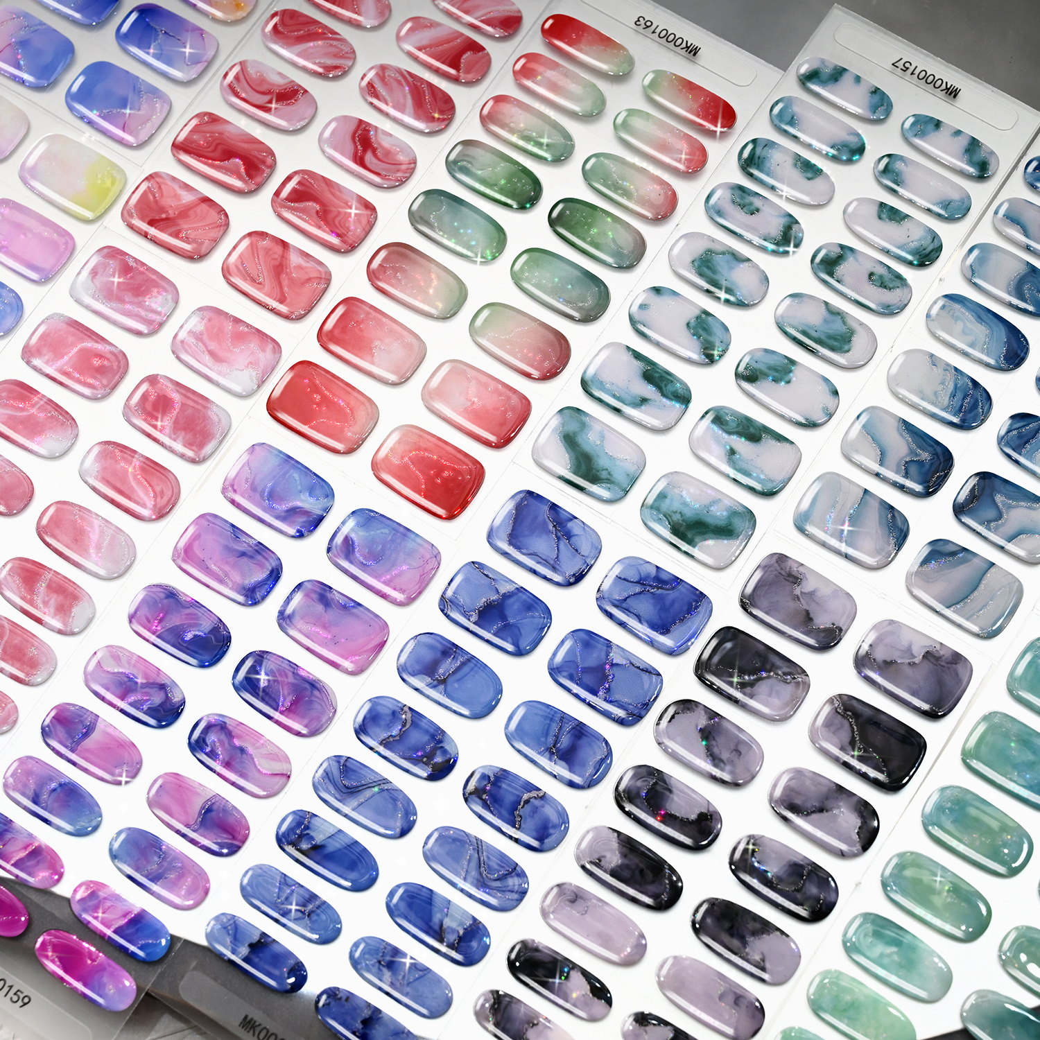 16 Pcs/Sheet Blue Purple Marbl - Full Cover Adhesive のレビューと価格