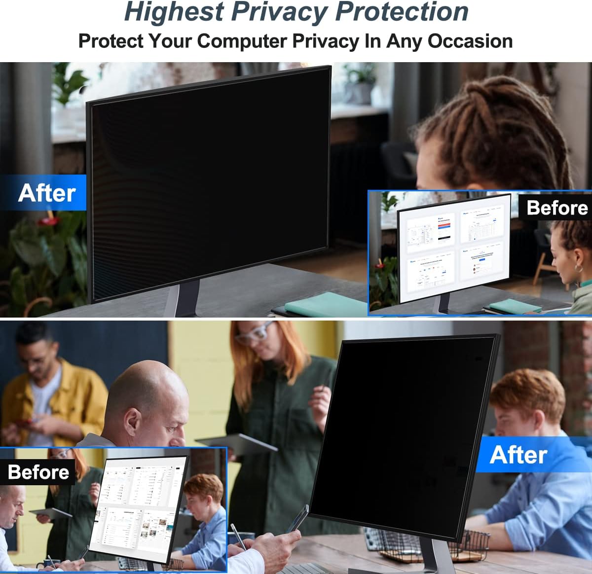 2 Pack 24 Inch Computer Privac - Privacy Filter 2Pack のレビューと価格