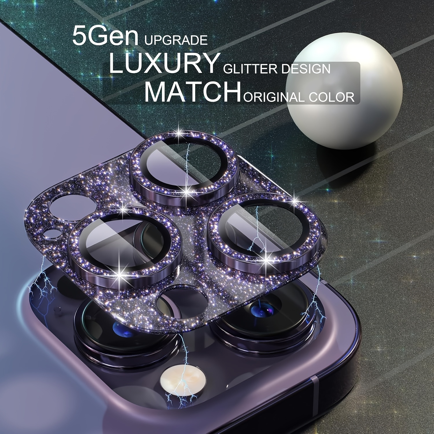 1 Pcs Glitter-Purple Camera Le - Tempered Glass Screen 9H のレビューと価格