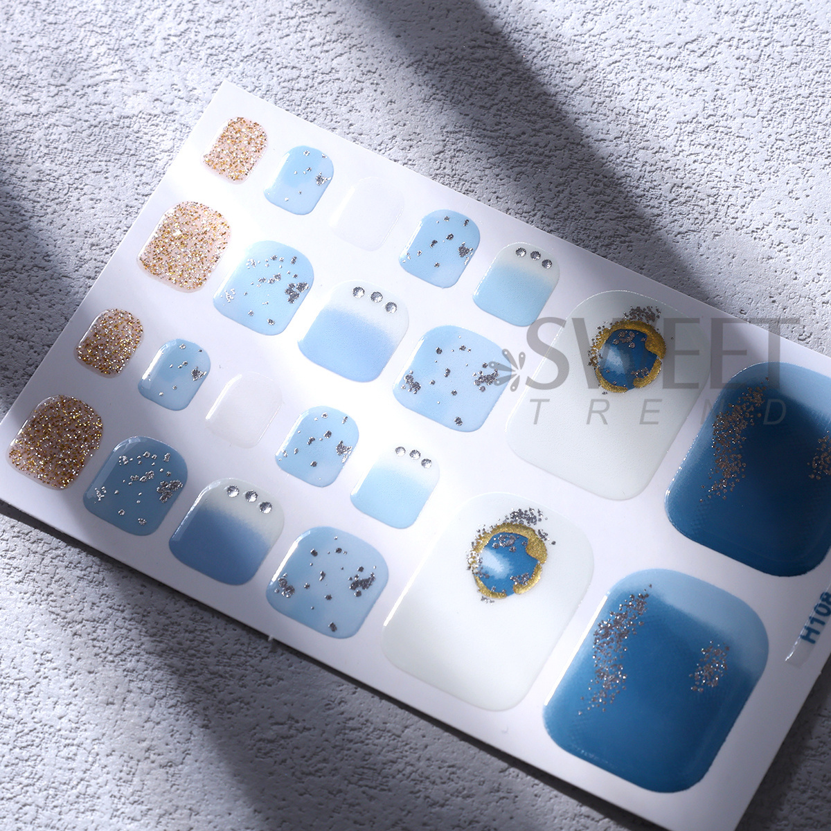 5pcs Elegant Rhinestone Design - Full Cover Adhesive のレビューと価格
