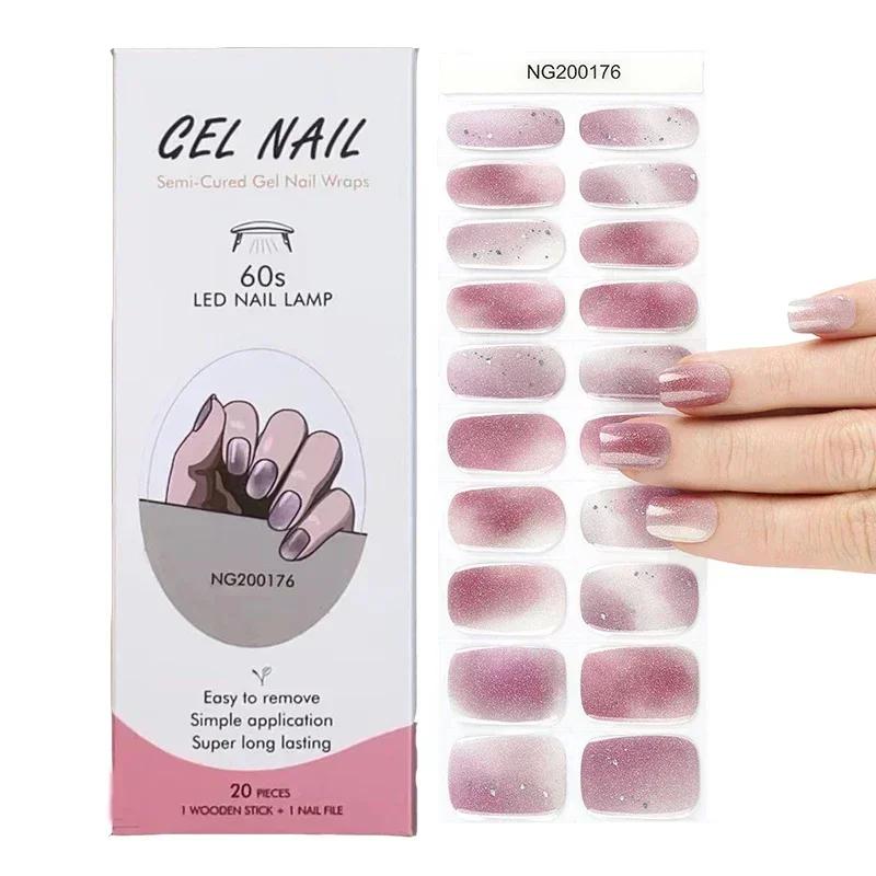 Semi-Cured Gel Nail Strips Pat - Full Cover Adhesive のレビューと価格