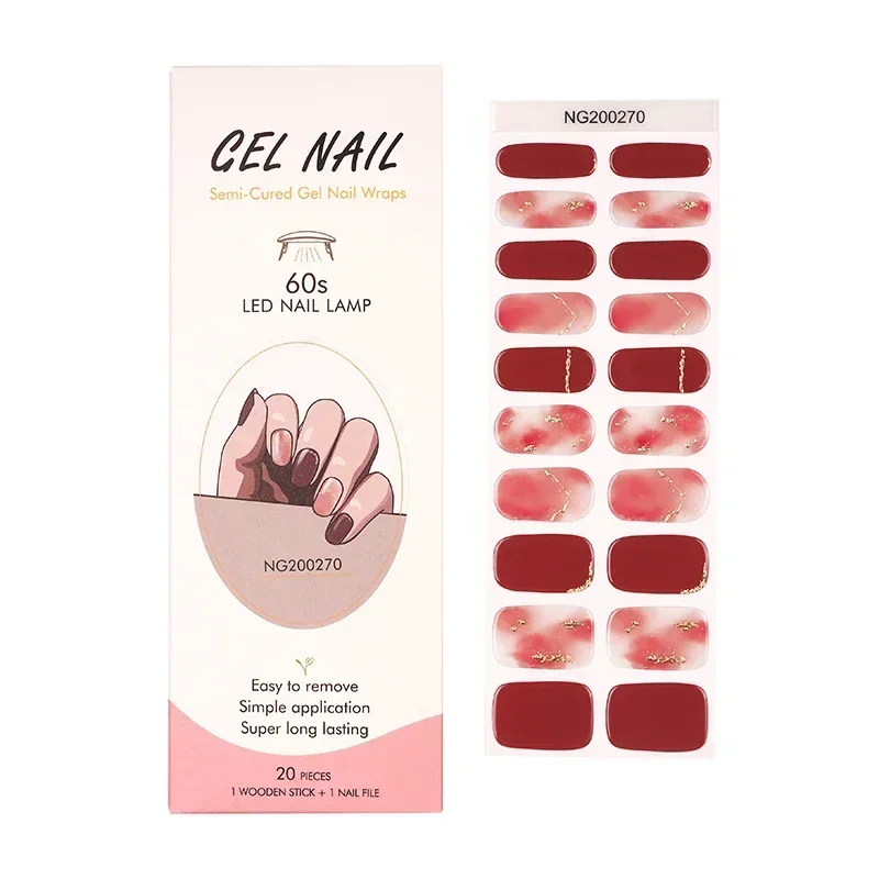 Semi-Cured Gel Nail Strips Pat - Full Cover Adhesive のレビューと価格