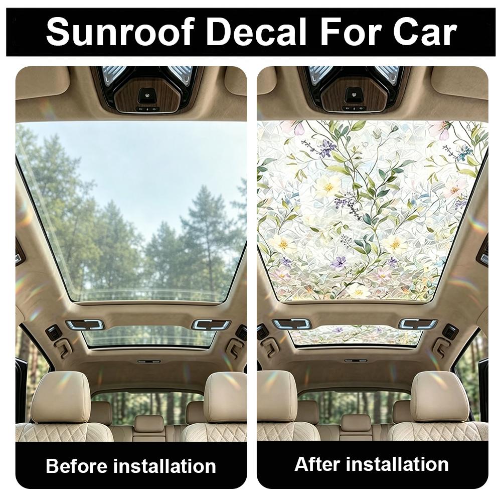 Floral Stained Glass Car Sunro - Privacy Screen Protector のレビューと価格